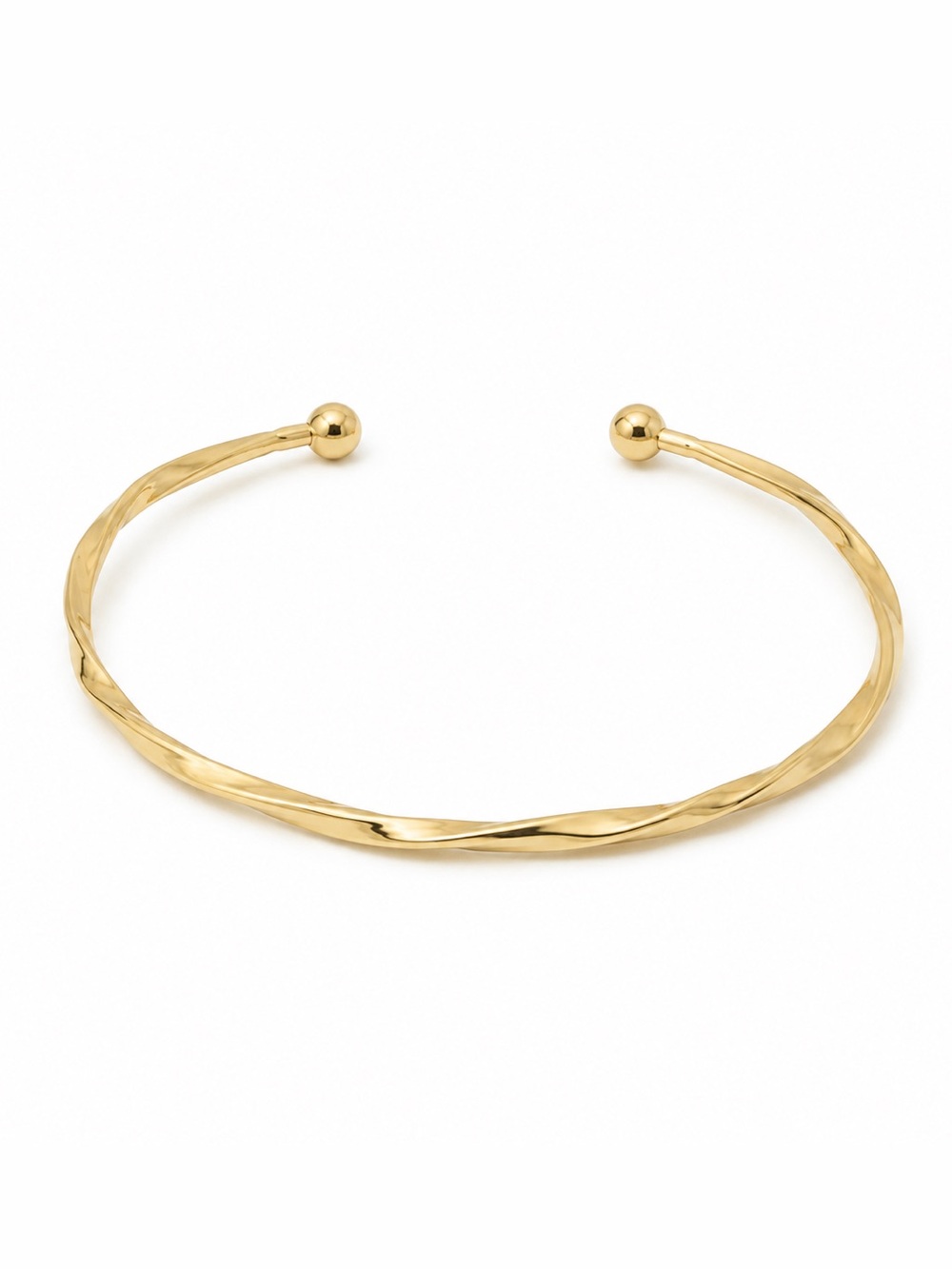 Gold twist open cuff bracelet
